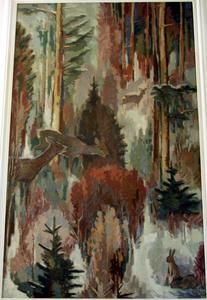 Rehe im Wald von Ferdinand Schott, 1935