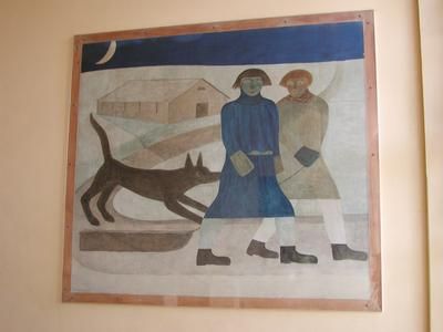 Kinder mit Schlitten von Paul Wilde, 1930