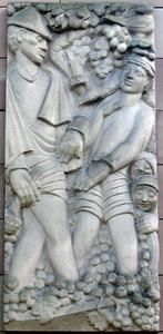 Weinlese (Winzer-Relief) von Alexander Zschokke, 1961
